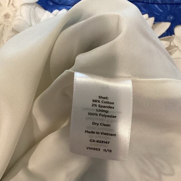 Talbots Womens Sleeveless Dress Size 4 White Blue Floral Classic Spring Career - Picture 9 of 9